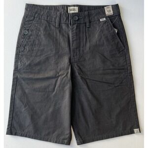 NWT Vans Off The Wall Chino Shorts Boys Size 12 Gray Pockets Ripstop Skate NEW